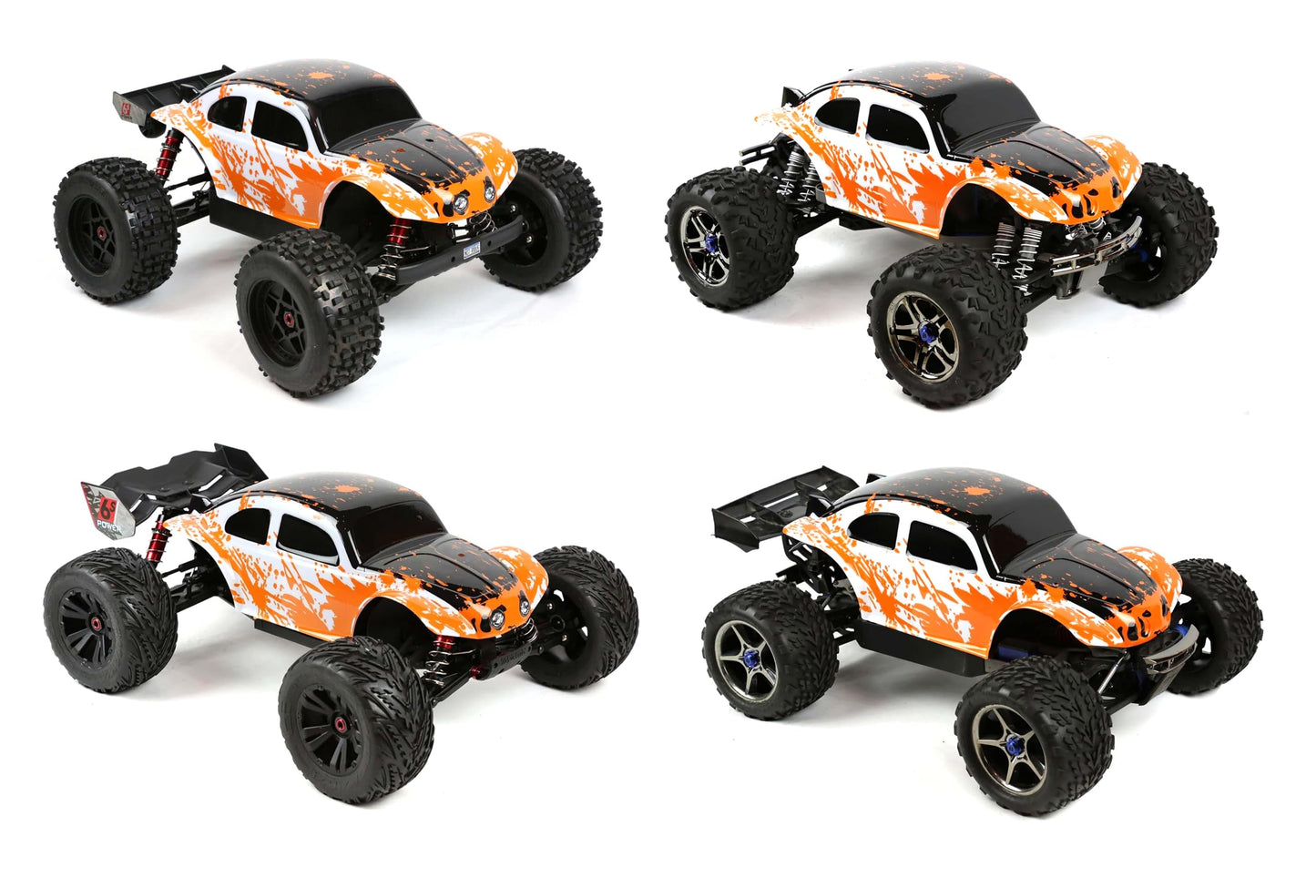 SummitLink Custom Body Compatible for 1/10 1/8 Scale RC Car or Truck (Truck not Included) (Muddy Orange Over White/Black)