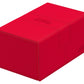 Ultimate Guard Twin Flip'N'Tray 160+, Deck Case For 160 Double-Sleeved Tcg Cards + Dice Tray, Red, Independent Magnetic Closure