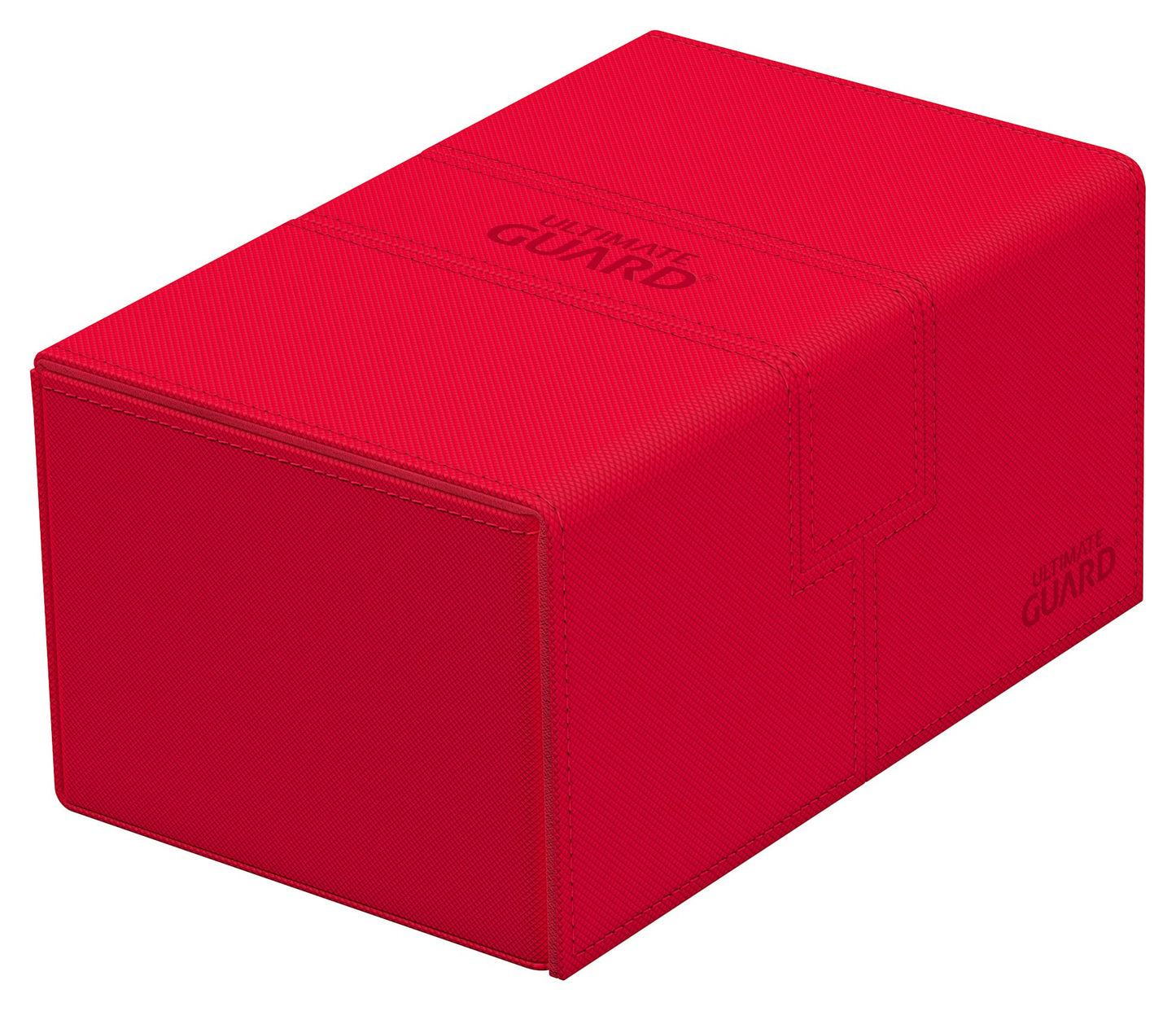 Ultimate Guard Twin Flip'N'Tray 160+, Deck Case For 160 Double-Sleeved Tcg Cards + Dice Tray, Red, Independent Magnetic Closure
