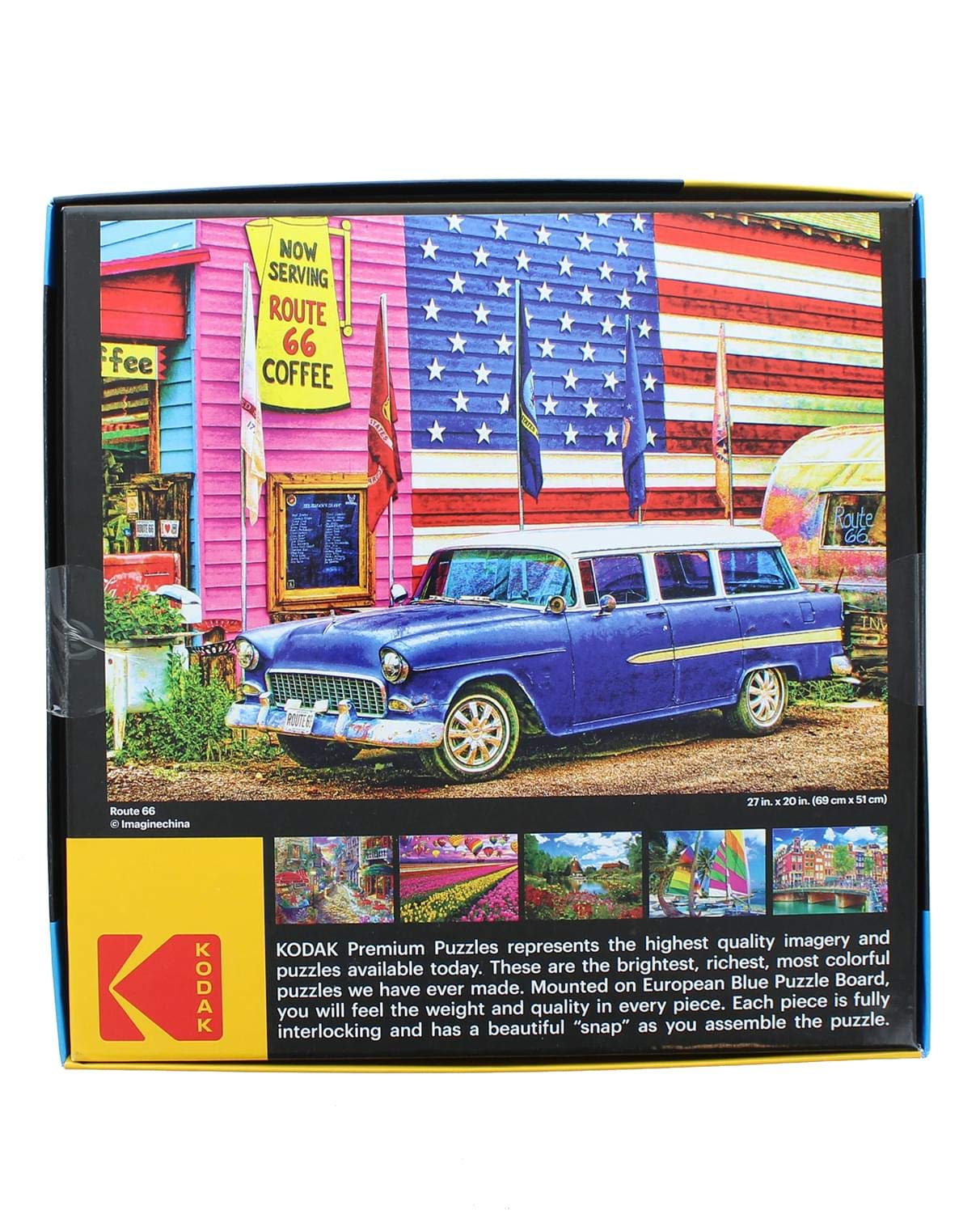 RoseArt 1000 Piece Jigsaw Puzzle - Kodak Premium Route 66, Multi-colored, Paper Material, Model 8700ZZS