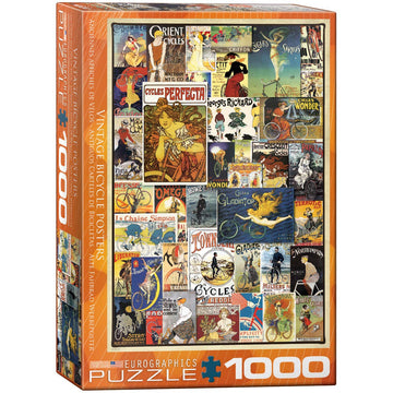 Eurographics Bicycles Vintage Ads Jigsaw Puzzle (1000 Piece), Model:6000-0756 , Red