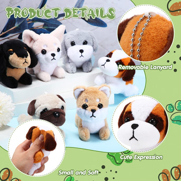 Hydren 6 Pcs Mini Puppy Stuffed Animals Small Dog Plush Bulk Puppies Stuffed Realistic Cute Dog Toys Soft Plush Adopt A Pet Stuf