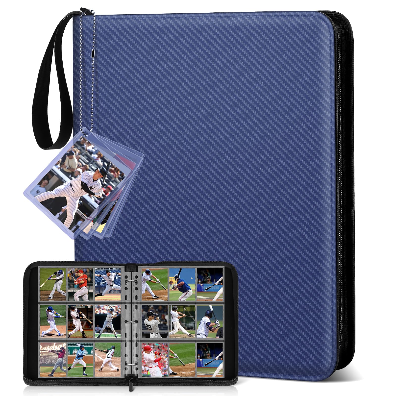 Mlikero Trading Card Binder, 9 Pocket Card Binder With Card Display, 720 Double Sided Pocket Sports Card Binder, Premium Card Bi