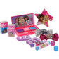 Townley Girl Barbie Cosmetic Makeup Gift Bag Set - 12 Pcs, Pink, Large, PVC, Includes Lip Gloss & Nail Polish, Perfect for Kids Ages 3+