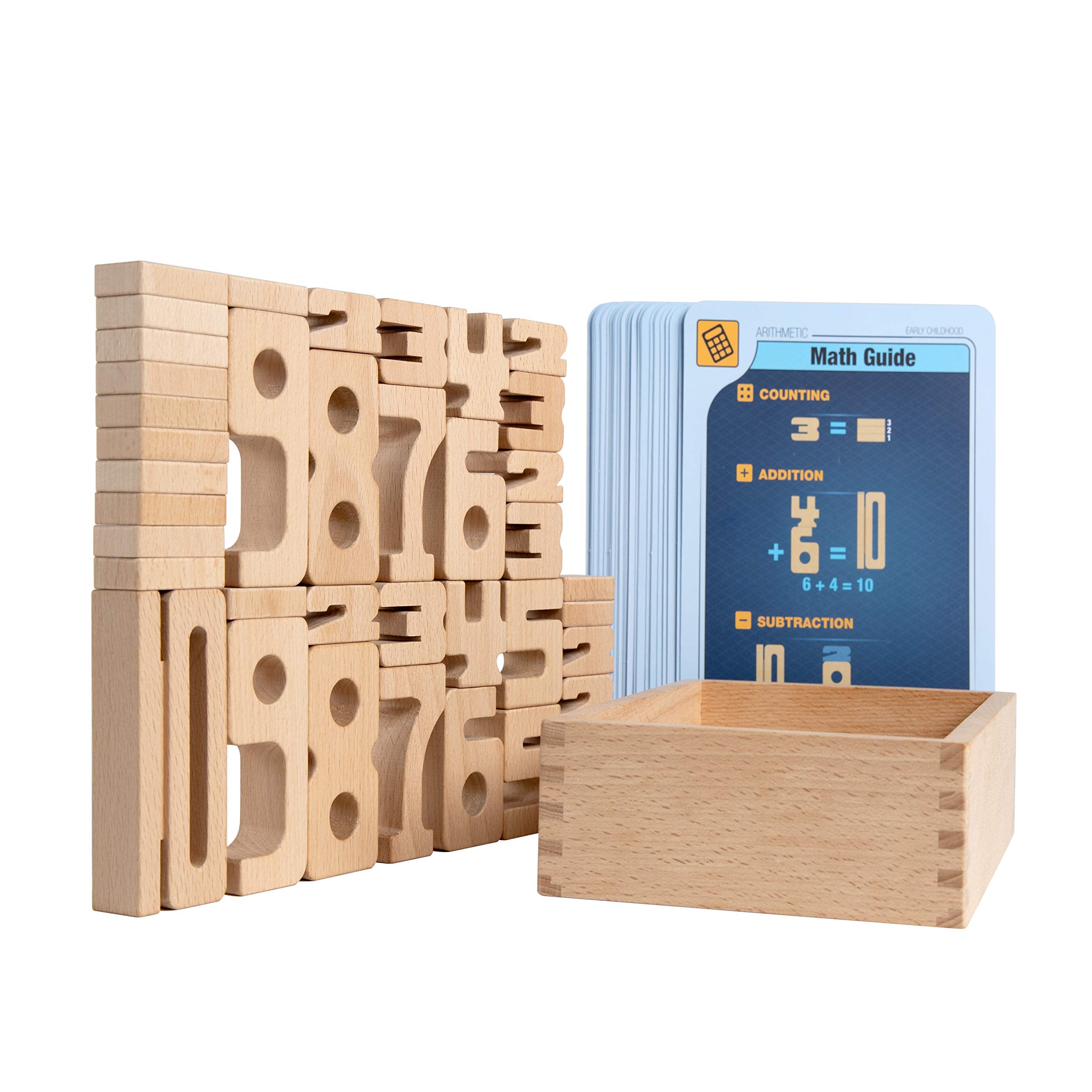 Large Math Building Blocks SumBlox Mini Starter Set - 38 Beechwood Math Building Blocks & Activit ...