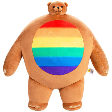 Tiny Headed Kingdom Pride Pip Bear, Adorable Stuffed Animal For Girls & Boys, Big Plushie Small Head, 15 Inches