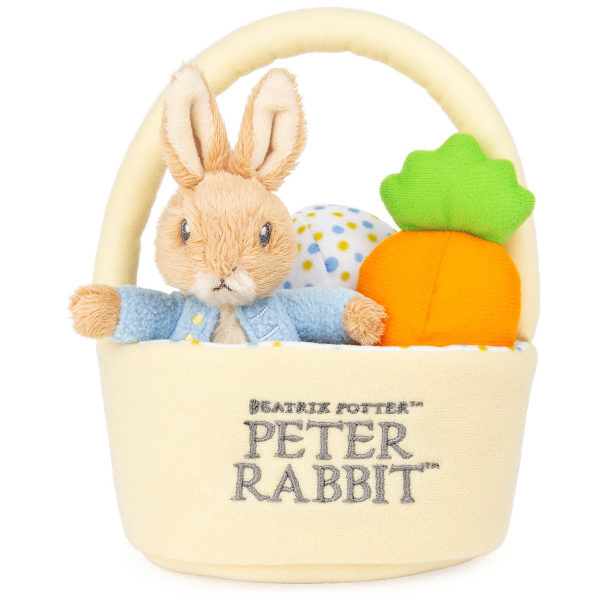 Gund Beatrix Potter Peter Rabbit Easter Basket Sensory Toy Playset, 4-Piece Plush Toy Playset For Ages 1 And Up, 8.5