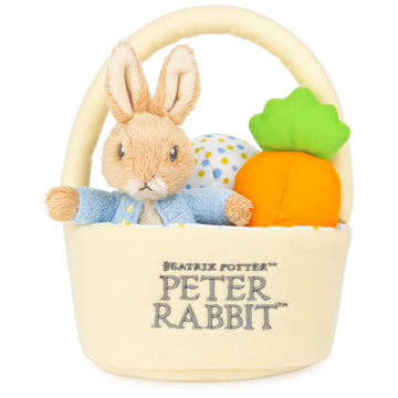 Gund Beatrix Potter Peter Rabbit Easter Basket Sensory Toy Playset, 4-Piece Plush Toy Playset For Ages 1 And Up, 8.5