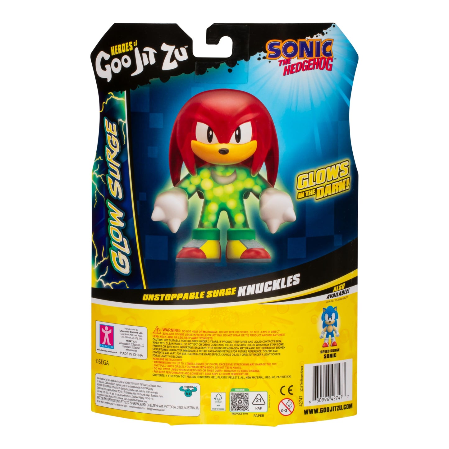 Heroes of Goo Jit Zu Unstoppable Surge Knuckles - Glow-in-the-Dark, Stretchy, Multicolor, Model 42747