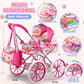 Baby Doll Stroller Toys Set With 12.5'' Baby Doll,Dining Chair,Quilt Pillow,24 Pcs Baby Doll Accessories And 2 Sets Doll Clothes