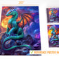 Prime Time Puzzles 1000 Piece Jigsaw Puzzle For Adults - Gothic Fantasy Dragon Under The Moonlight - Challenging Puzzle Perfect