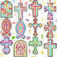 WinnerWhy 36 Sets Religious Suncatchers Crafts DIY Christian Cross Window Art Kits Religious Cross Gem Diamond Art Craft with Ge