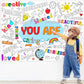 Naozinebi Positive Coloring Poster For Kids Giant You Are Coloring Poster Large Positive Affirmations Coloring Tablecloth Jumbo