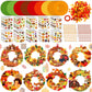 Hollowfly 48 Sets Thanksgiving Wreath Crafts DIY Give Thanks Wreath Hanging Ornaments Make Your Own Paper Grateful Crafts for Fa