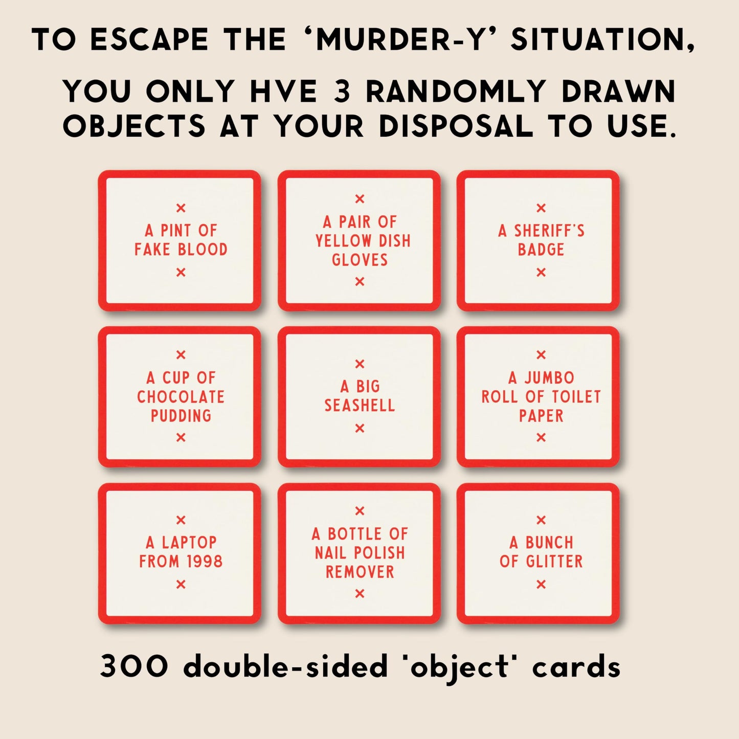 Brass Monkey Not Today, Murder - Social Party Game with 300+ Game Card Prompts for Escaping Murder Scenarios