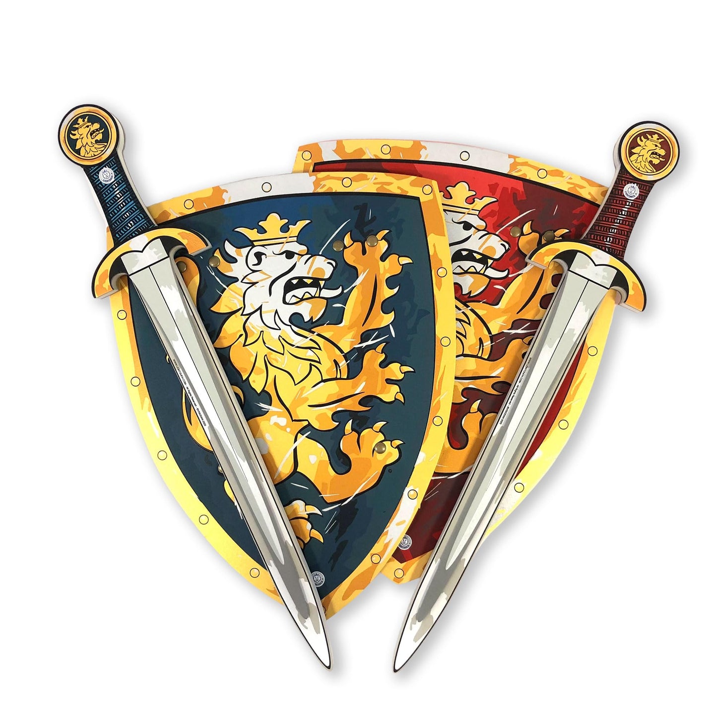 Liontouch - Noble Knight Toy Swords & Shields For Two Boys, Blue/Red – Age 3-8 Years | Medieval Set In Durable & Safe Foam | Weapons & Battle Accessories For Pretend Play, Dress Up & Knight Costumes