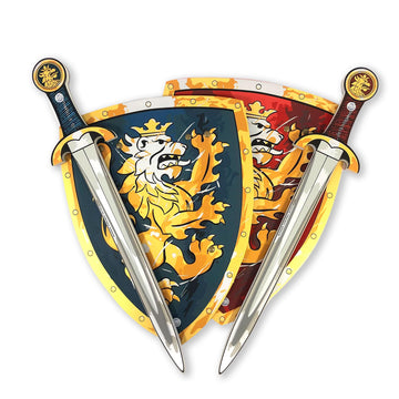 Liontouch - Noble Knight Toy Swords & Shields For Two Boys, Blue/Red – Age 3-8 Years | Medieval Set In Durable & Safe Foam | Weapons & Battle Accessories For Pretend Play, Dress Up & Knight Costumes