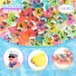 RoundFunny 250 Pcs Mini Resin Cruise Ducks with Sunglasses Bulk Glow in The Dark Tiny Colorful Sailing Rubber Cruise Ducks for M
