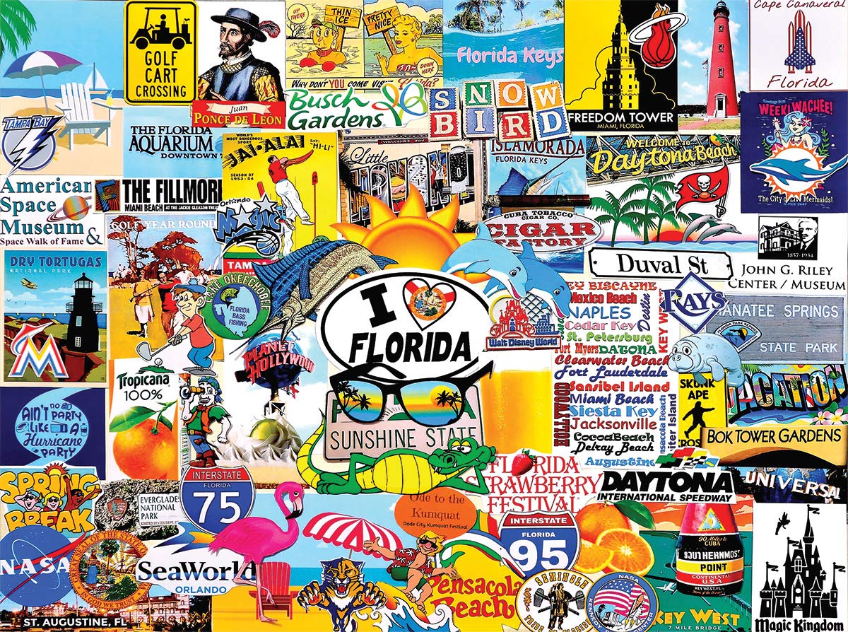 White Mountain Puzzles I Love Florida - 1000 Piece Jigsaw Puzzle