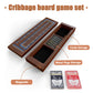 Hdsahdok Wooden Cribbage Board Game Set  Double-Sided 3 and 4 Track Cribbage Board  with Magnetic Lock / 12Pcs Metal Pegs / 2 Playing Cards/Larger Storage Area  Family Game Sets for mature-themed
