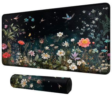 DIGTIALL Card Mat for MTG & TCG Playmat Mouse Pad 24 x 14 Game Mat for MTG RPG CCG Trading Card Game Playmats Table Mat Perfect for Card Games Video Games Computer Office Flowers Grass and Birds