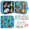 Erasable Doodle Set for Kids - Magic Drawing Book With 12 Watercolor Pens, 14 Page Reusable Book, Road Trip Car Game Writing Pai