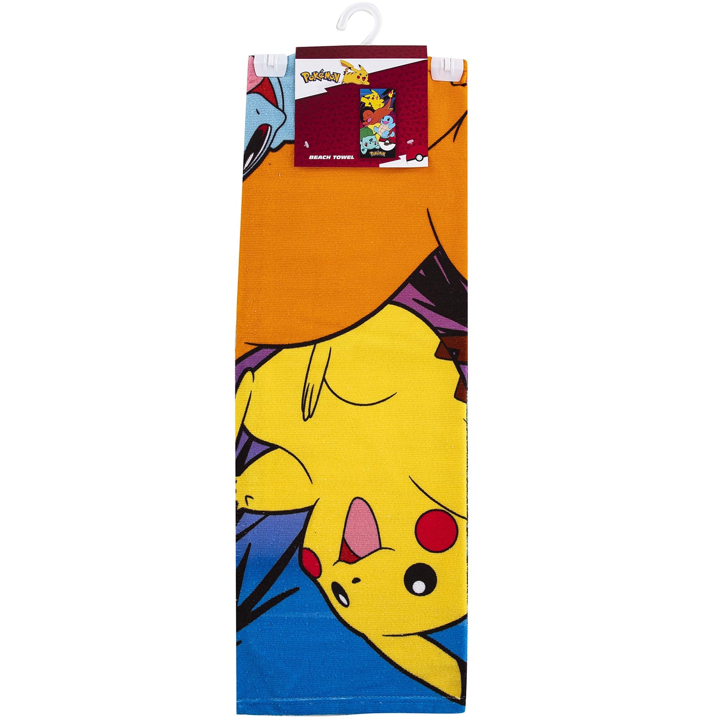 NORTHWEST Pokemon Beach Towel, Soft Cotton 30"x60", Sunset Color, Pikachu Charmander Squirtle Bulbasaur, Model 720