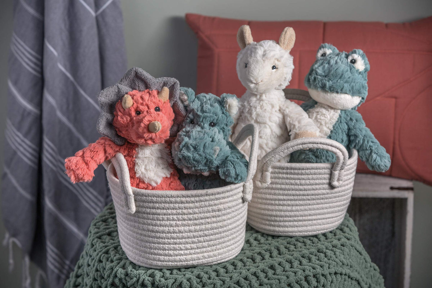 Mary Meyer Putty Nursery Stuffed Animal Soft Toy, 11-Inches, Coral Dino