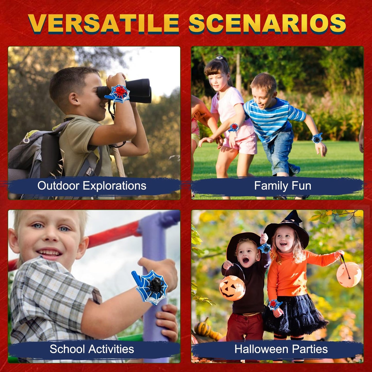 Azyfei Spider Walkie Talkies For Kids - 2 Way Radios Toys For Boys & Girls Ages 3-12 - Long Range, 3 Channels - Outdoor Adventur