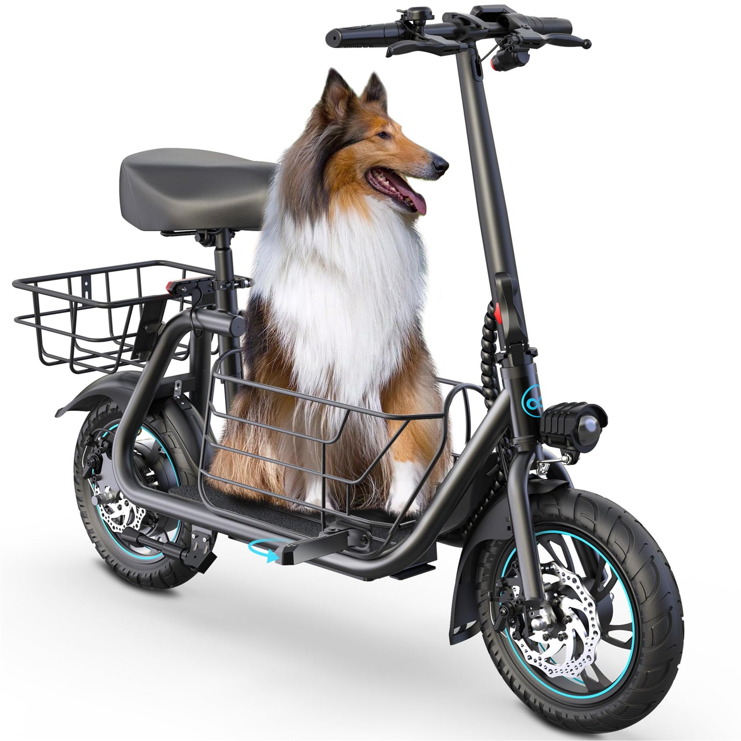 URBANMAX Electric Scooter with Seat for mature-themed 550W Motor Up to 18.6 MPH Max Range 20 Miles Includes Ample Storage Basket for Pets Dogs Items C1S