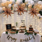 60 Pcs Chocolate Color Star Balloons Foil Starburst Balloons Explosion 12 Point Cone Balloons Large For Wedding Anniversary Back