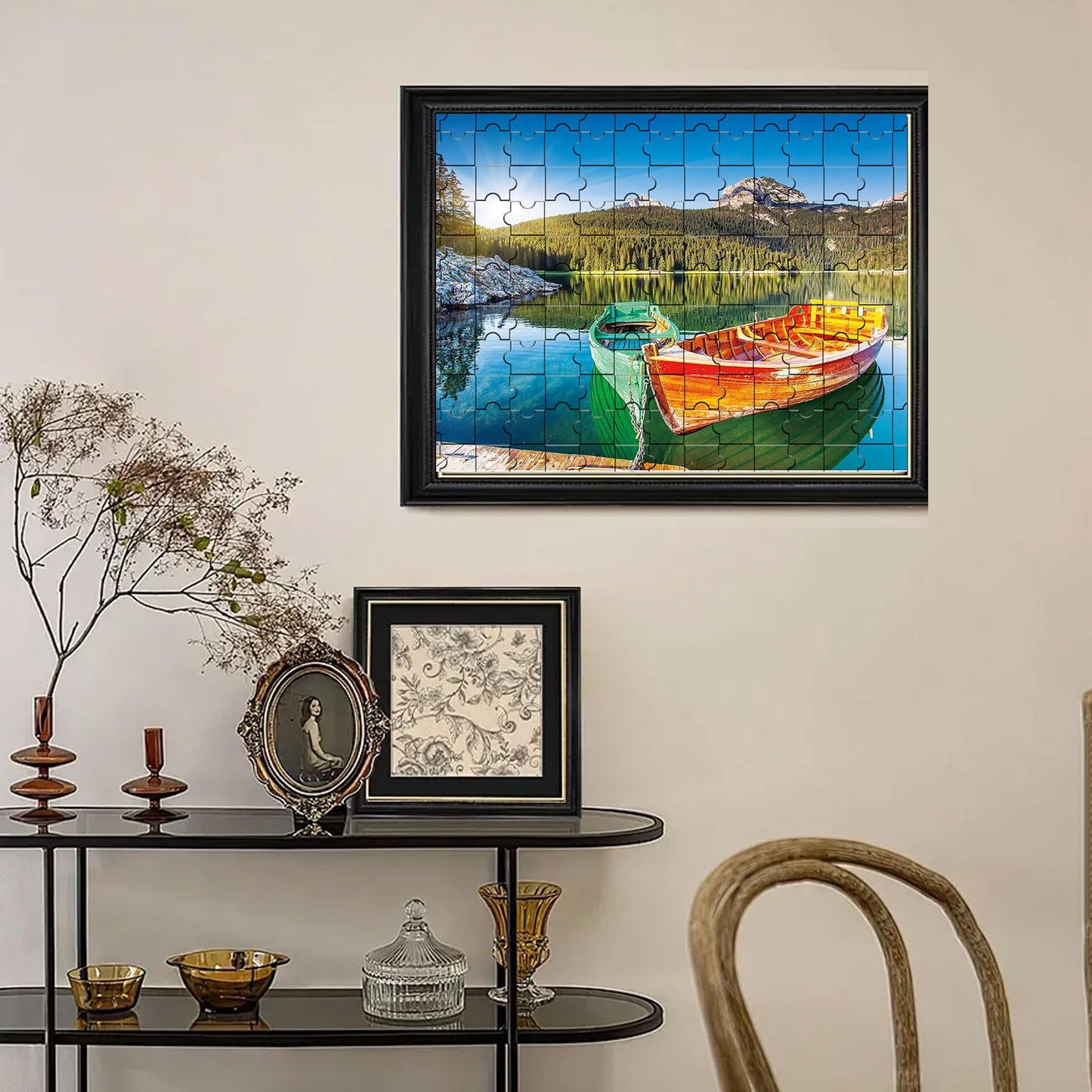 Diiopoty Puzzles for Adults Jigsaw Puzzles 500 Piece Boats Canoe at Wetland Moraine Lake Canoes for Family Fun Games Challenging