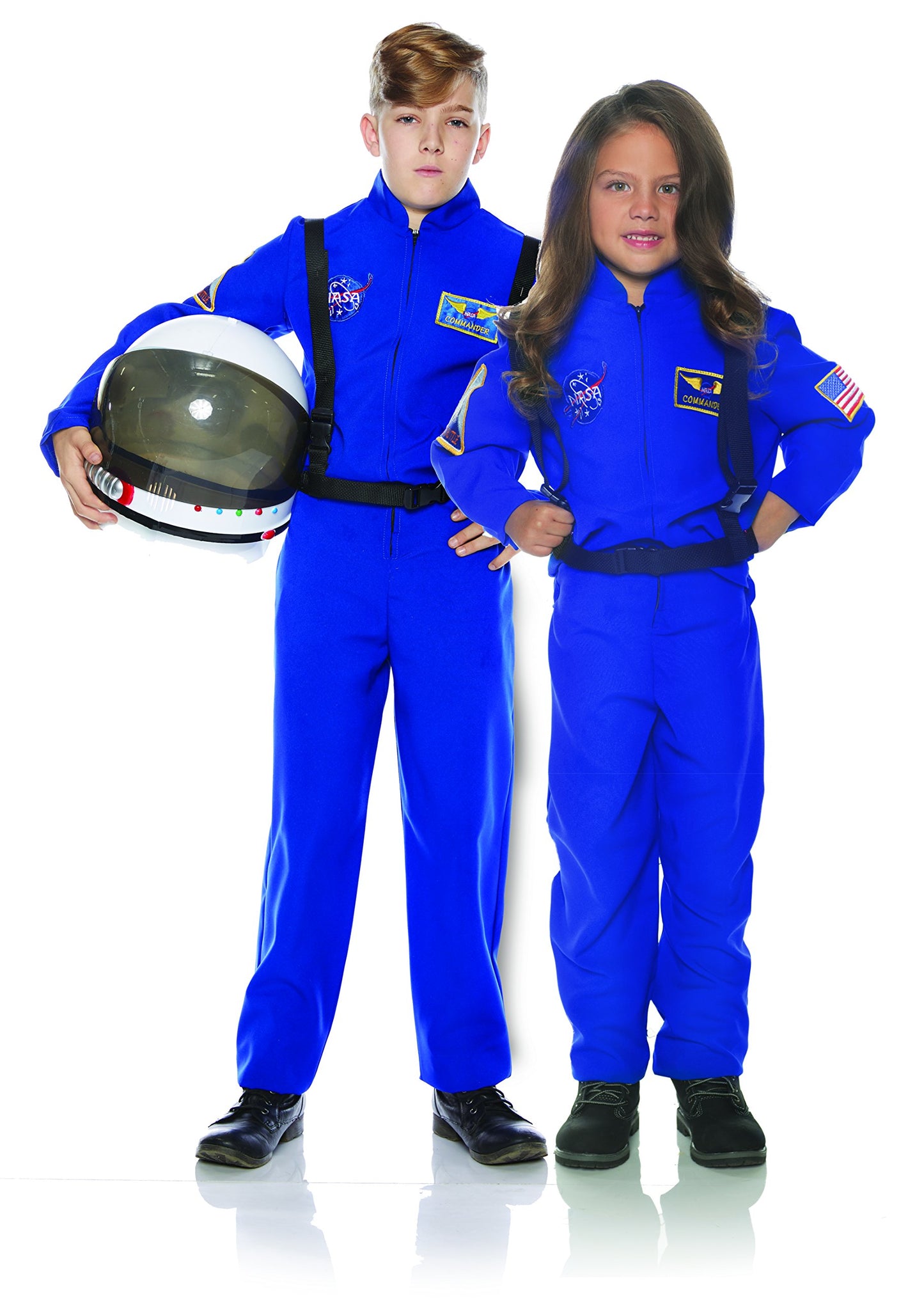 Underwraps Kid'S Children'S Astronaut Flight Suit Costume - Blue Childrens Costume, Blue, Medium
