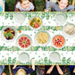 4 Pack Sage Green Eucalyptus Leaf Tablecover Sage Greenery Tablecloth Plastic Green Leaves Rectangular Greenery Table Cloths For