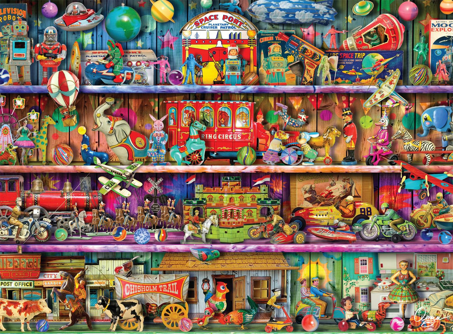 Buffalo Games 1000 Piece Jigsaw Puzzle - Aimee Stewart Toy Wonderama - Multicolor - Challenging for Adults - 26.75 x 19.75 inches