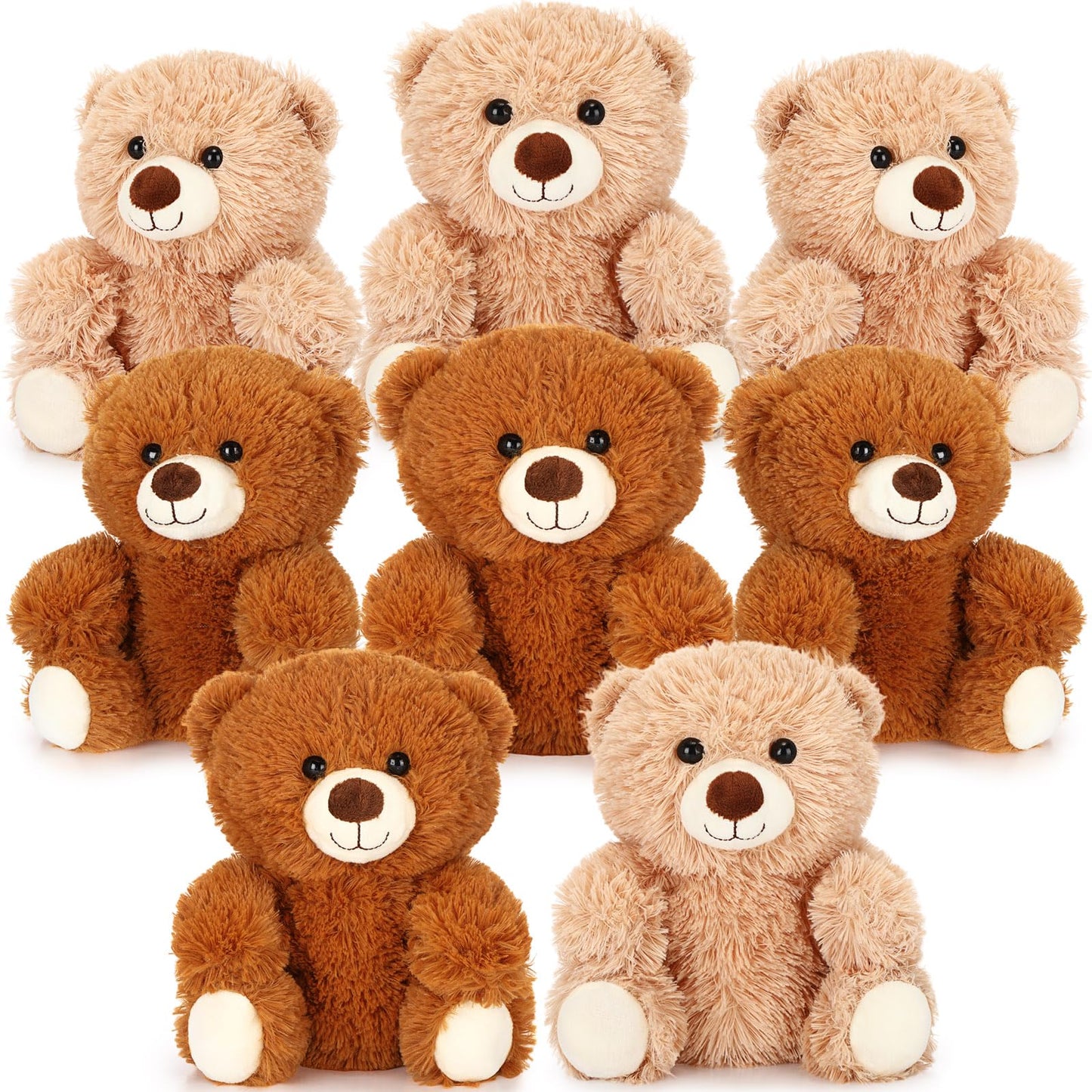 Jenaai 8 Pcs 10 Inches Stuffed Animal Bear Bulk Valentine'S Day Gift Soft Cute Baby Shower Bear Small Stuffed Plush Toys For Gir