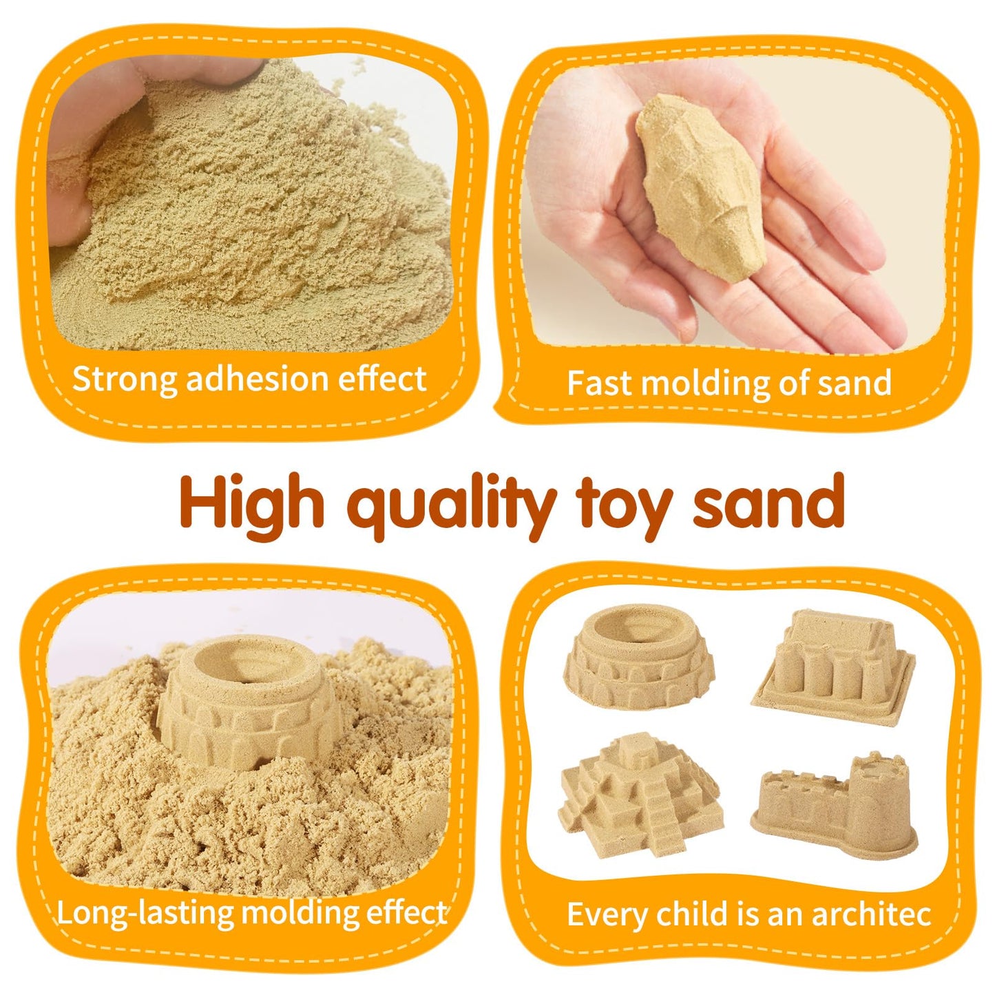 Play Construction Sand Kit,2.2lbs Magic Sand,8 Alloy Construction Vehicles,1 Inflatable Sandbox,8 Worker Figures and Road Signs,
