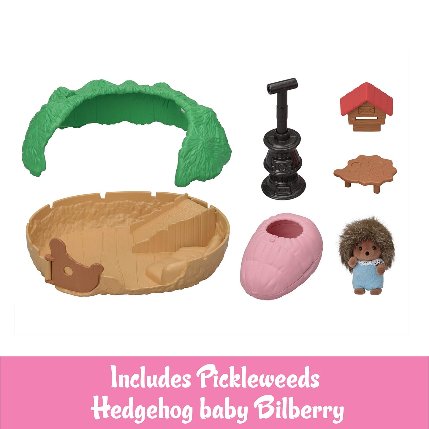 Calico Critters Baby Hedgehog Hideout Playset; Collectible Dollhouse Toy With Figure & Environment Included