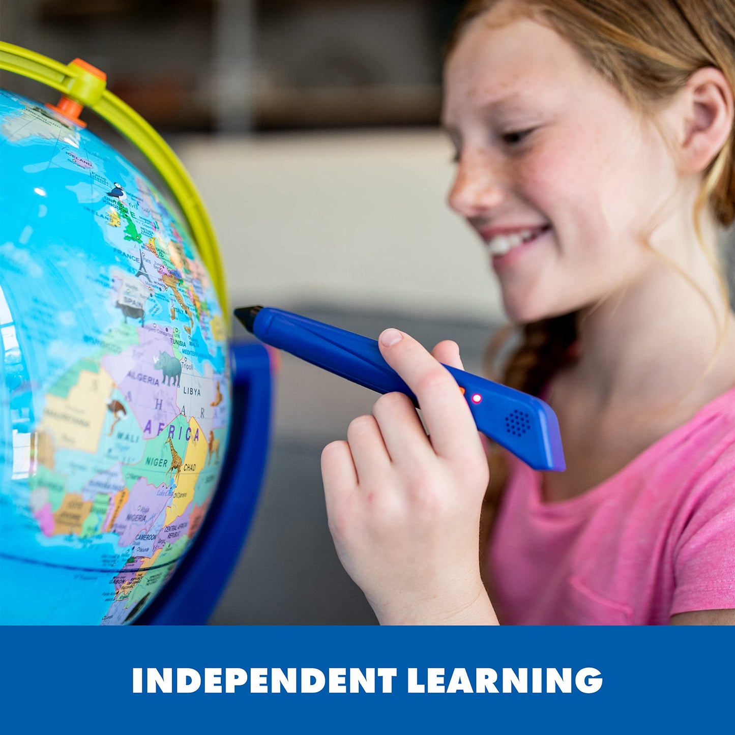 Educational Insights GeoSafari Jr. Interactive Globe with Talking Pen, Multi, Ages 4+, Model 8888, Gift for Kids