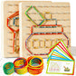 Cherosin 2Pack Wooden Geoboard Montessori Toys - Wood Geo Board Manipulative Geoboards For 4 5 6 Year Old Kids With Pattern Cards And Rubber Bands,Educational Peg Board For Boys Girls Ages 3-6
