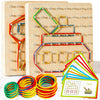 CHEROSIN Wooden Geoboard Toys - 2Pack Montessori Manipulative for Kids Ages 3-6, Natural Wood, Medium Size, Model HS-WD002