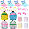 20 Pieces Doll Backpack Set Dollhouse School Accessories Doll Travel Supplies Include Mini Laptop Scene Simulation Backpack Bag 