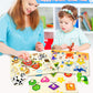 Wooden Peg Puzzles For Toddlers,Montessori Toddler Puzzles For Child,Fine Motor Skill Learning Puzzles Toys For Baby Boys Girls Gifts-6 Pcs Shape,Farm,Sea Animal,Dinosaurs,Fruits,Animals