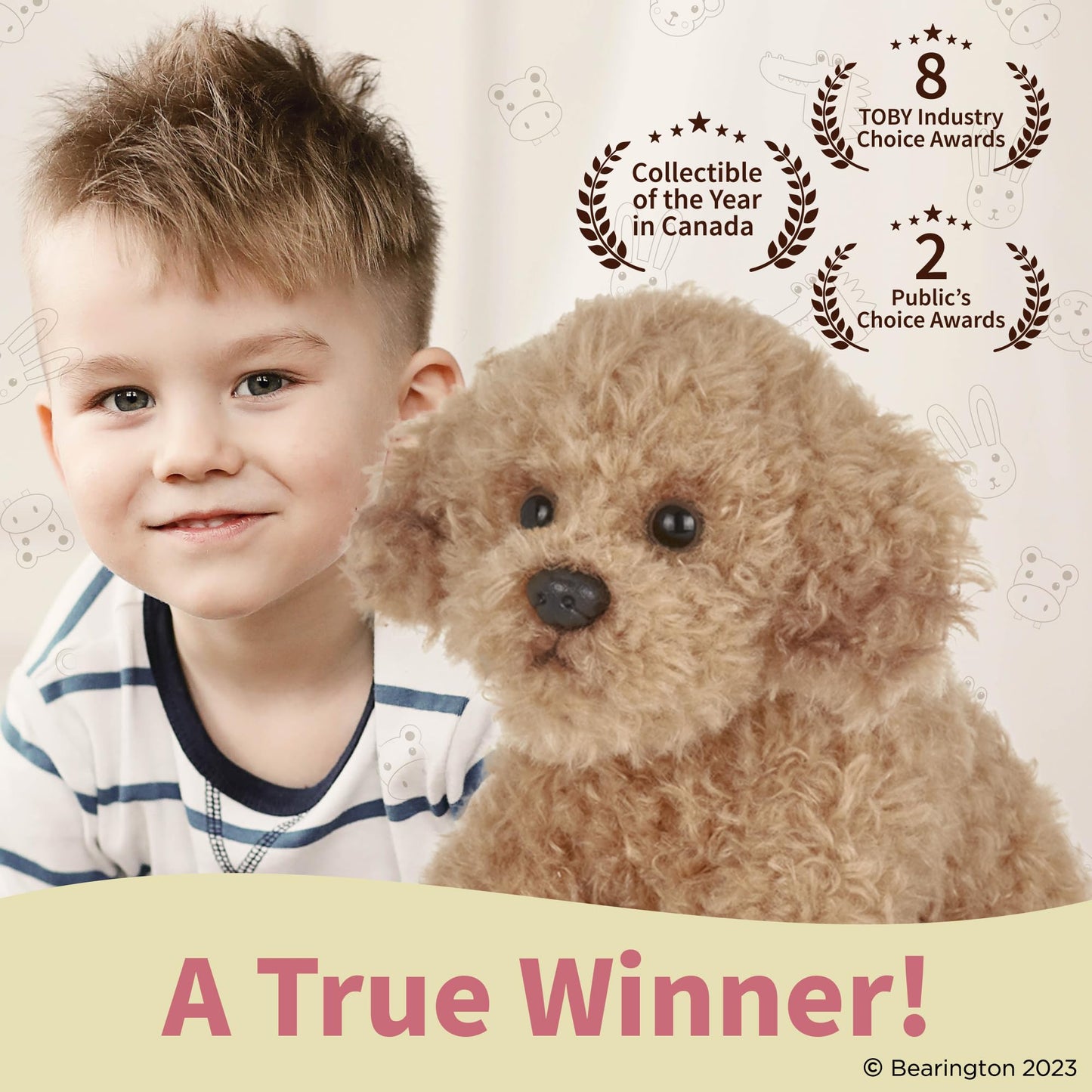 Bearington Lil' Caramel Dog Stuffed Animal - Plush Goldendoodle Toy - 6.5" Labradoodle Plush - Perfect for Kids