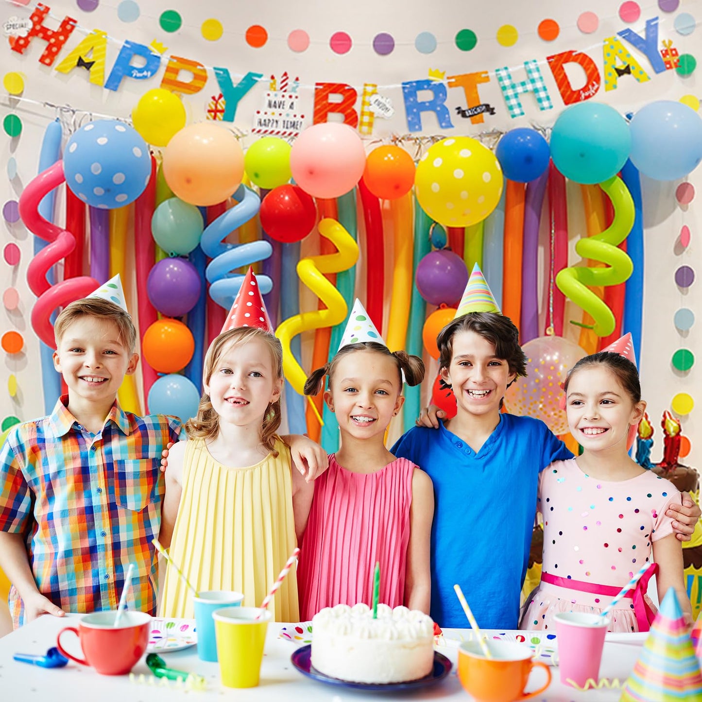 100Pcs 260 Balloons Rainbow Long Balloons For Balloon Garland Thickening Long Skinny Latex Balloons For Tying Twisting Animals M