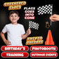 Bedwina Race Car Birthday Party Decorations - (36 Pcs) 12 - 8-Inch Orange Mini Cones for Kids & 24 Black & White Checkered Flags