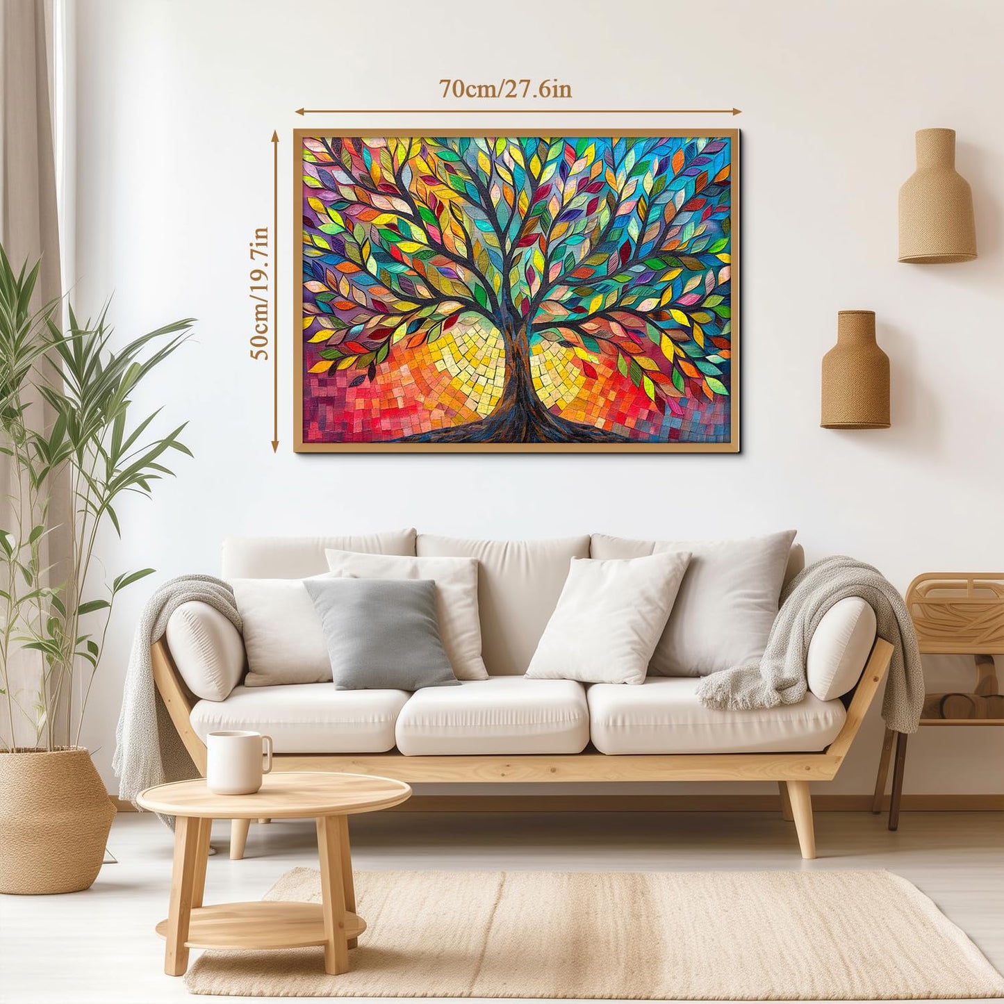 Stained Glass Tree Of Life Puzzles For Adults 1000 Pieces, Impossible Challenging Hard Jigsaw Puzzles, Colorful Mosaic Tree Of L