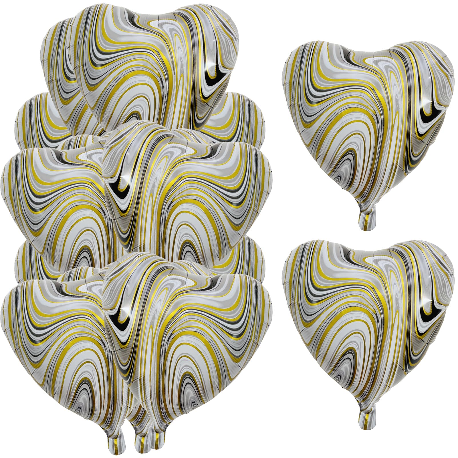 25 Pcs Marble Black Heart Balloons 18In Foil Heart Shaped 18 Inch Balloons Helium Mylar Balloons Foil Balloon Decoration For Wom