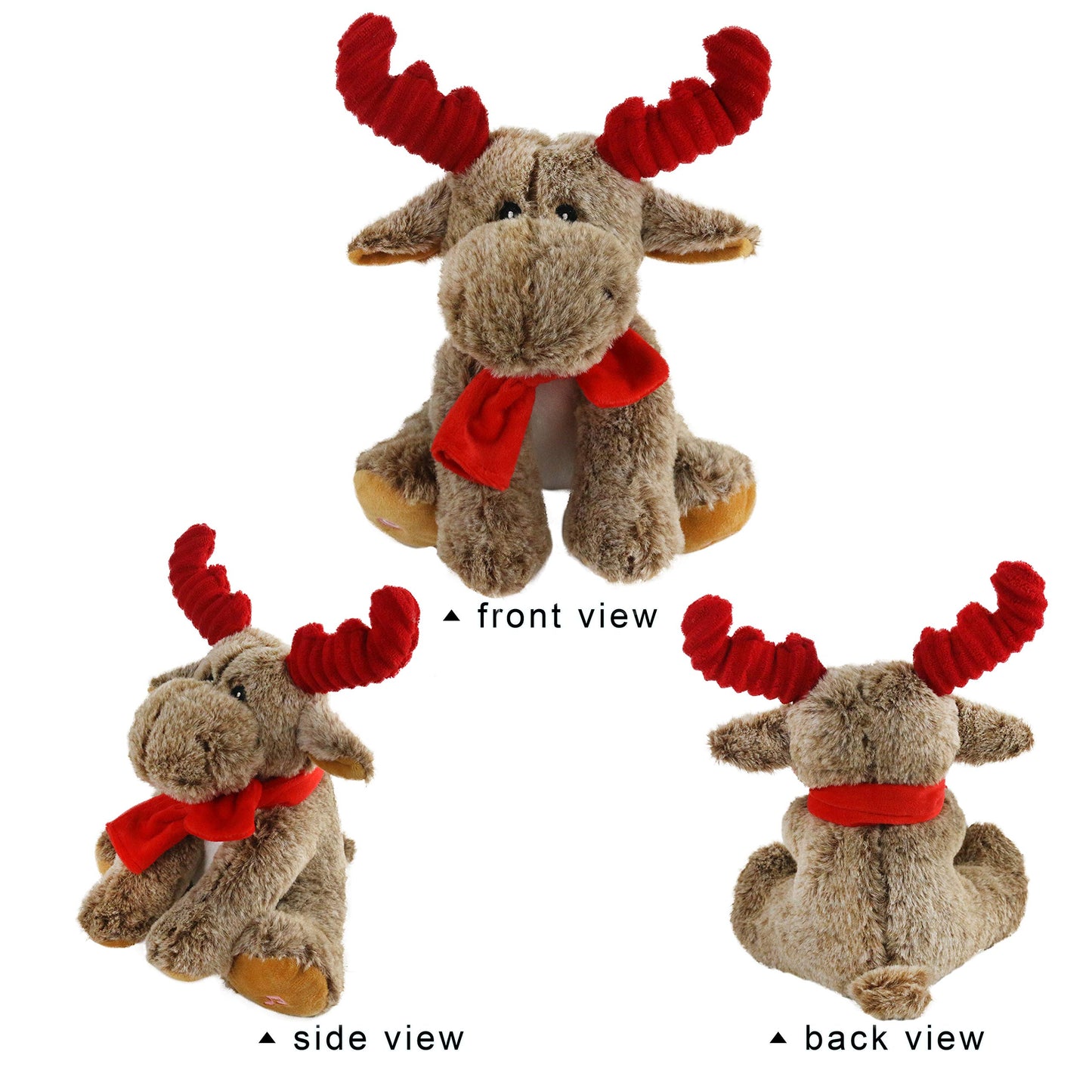 Bstaofy Led Musical Reindeer Christmas Stuffed Animal Creative Singing Elk Soft Plush Toy Night Light Up Colorful Cute Elk Plush Soft Lovely Toy Bedtime Doll Birthday Gifts, 12''