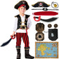 Spooktacular Creations Pirate Costume for Kids  Boys Classic Red Pirate Outfit Deluxe Set with Toy Accessories for Toddler Halloween Pretend Roleplay Themed Party (Small  5-7 yrs)